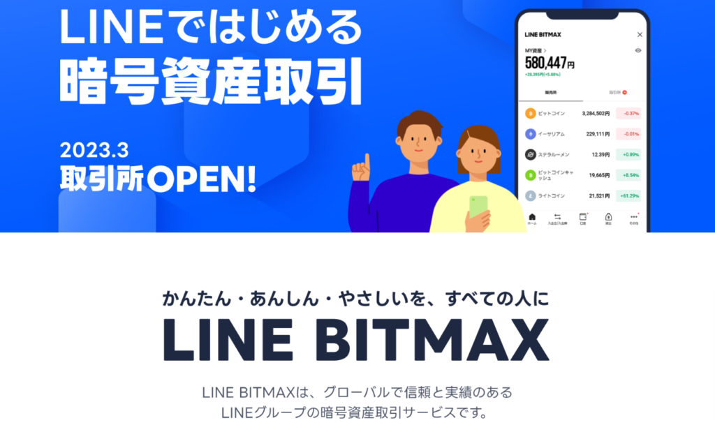 LINE BITMAXのtpっプ画面