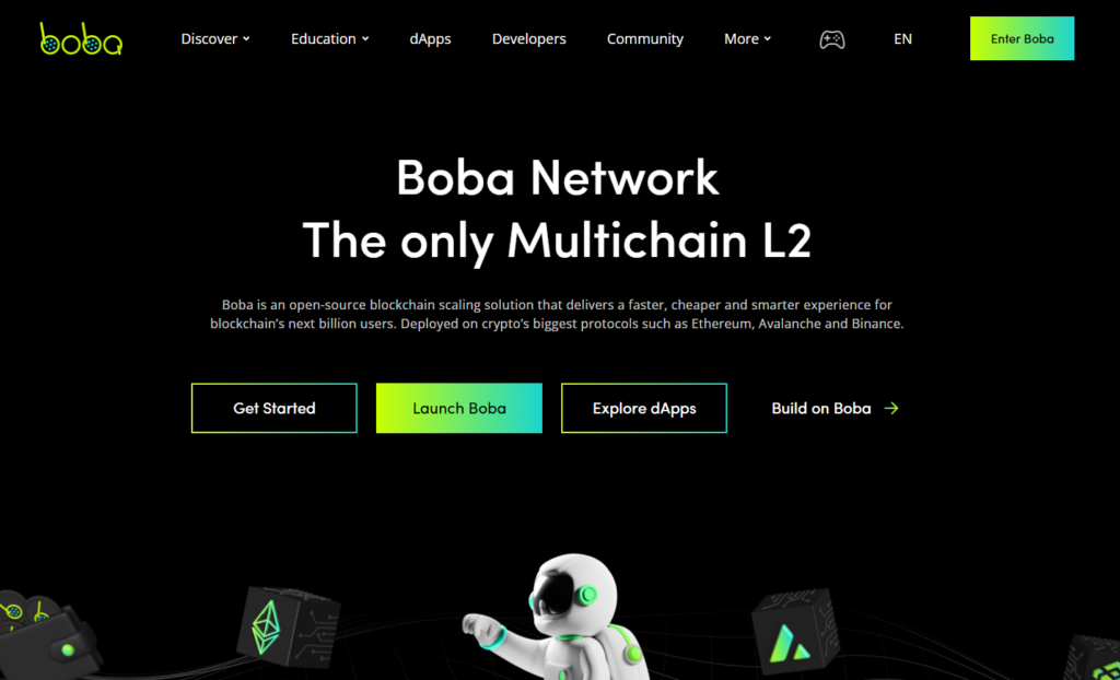 Boba Networkのトップ画面
