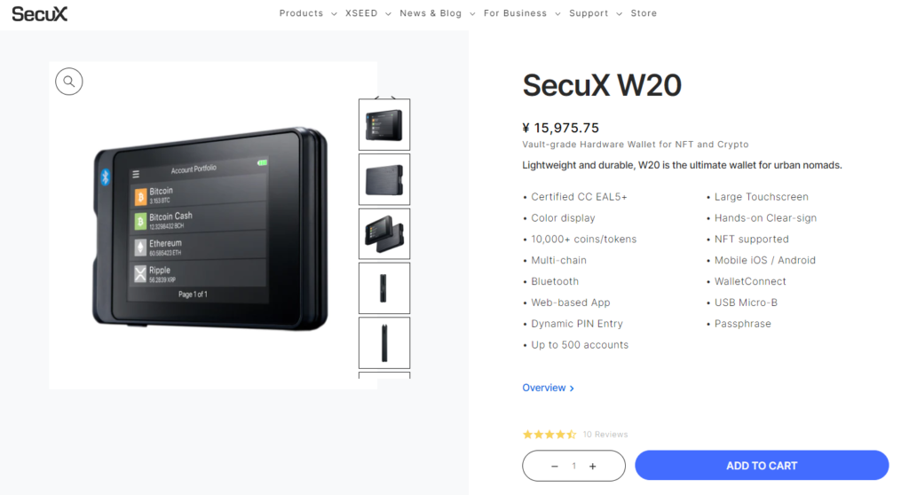 SecuX W20の商品画像