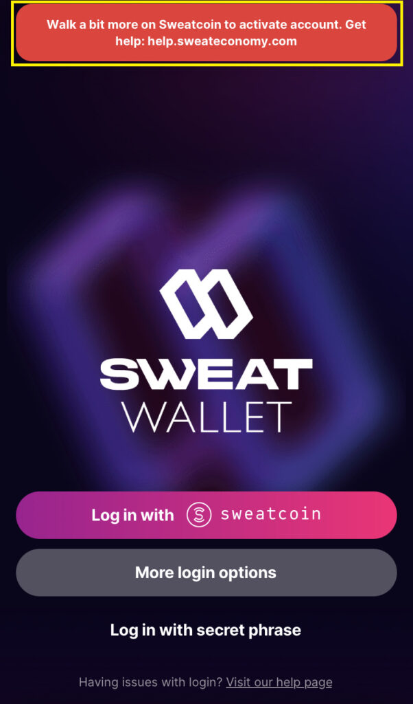 Sweat Walletの初期設定6