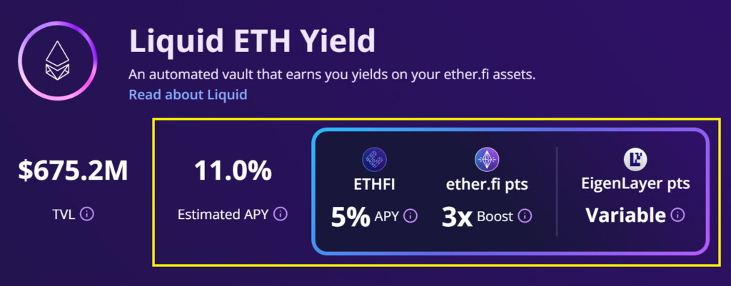 ETH Yieldの報酬