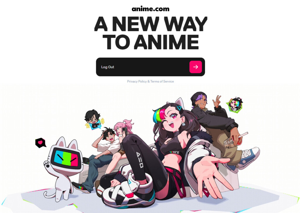 Anime.comのサイトトップ